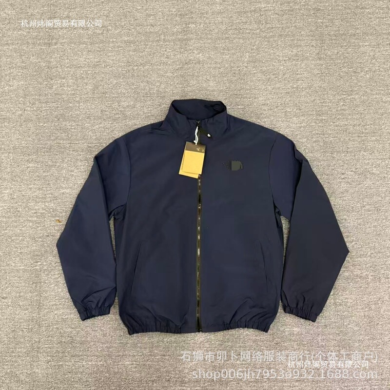 Cross-Border Autumn and Winter North Face Stand-Collar Jacket for Men, Trendy Brand Solid Color Casual Outerwear, Cross-Border Foreign Trade Style Sports Windbreaker, Dropshipping