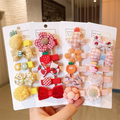 new pattern lovely Cartoon Flower fruit Pink children girl Hairpin suit Hairdressing princess Headdress wholesale Clip