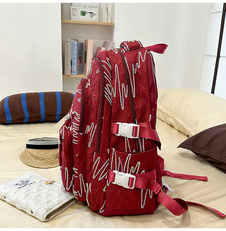 School Backpack Set For Girls Large Capacity College Bag_voghion.com