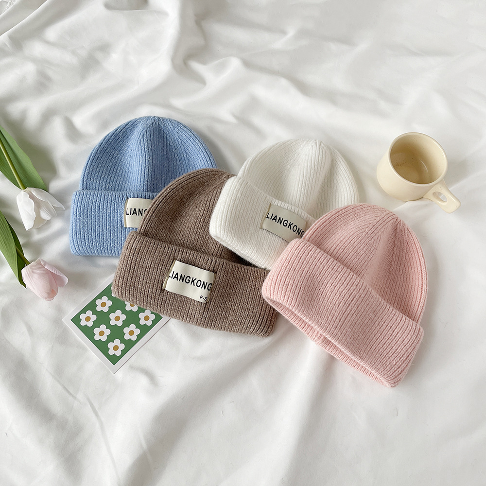 Winter woolen men's and women's solid color warm ear protection, loose cold hat, knitted hat_voghion.com
