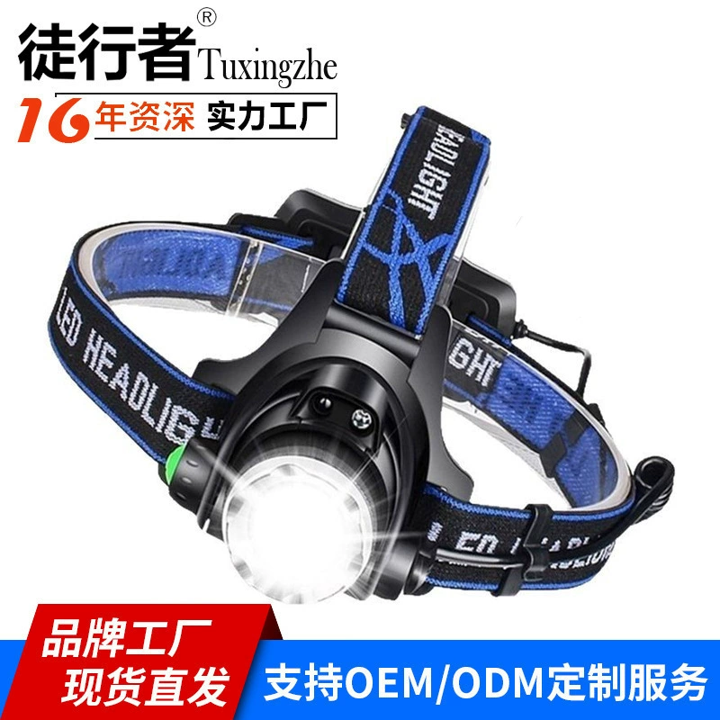 Зарядные индукционные фары сильный свет дальнего света телескопический зум фары наружная рыбалка фары оптом