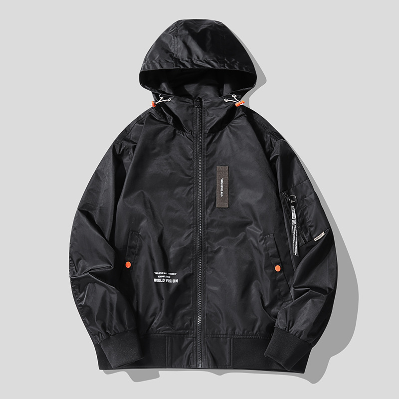 2023 Europa y América tendencia otoño y invierno color sólido traje de béisbol de vuelo para hombres con capuzas chaqueta casual de tamaño grande chaqueta ropa de hombre