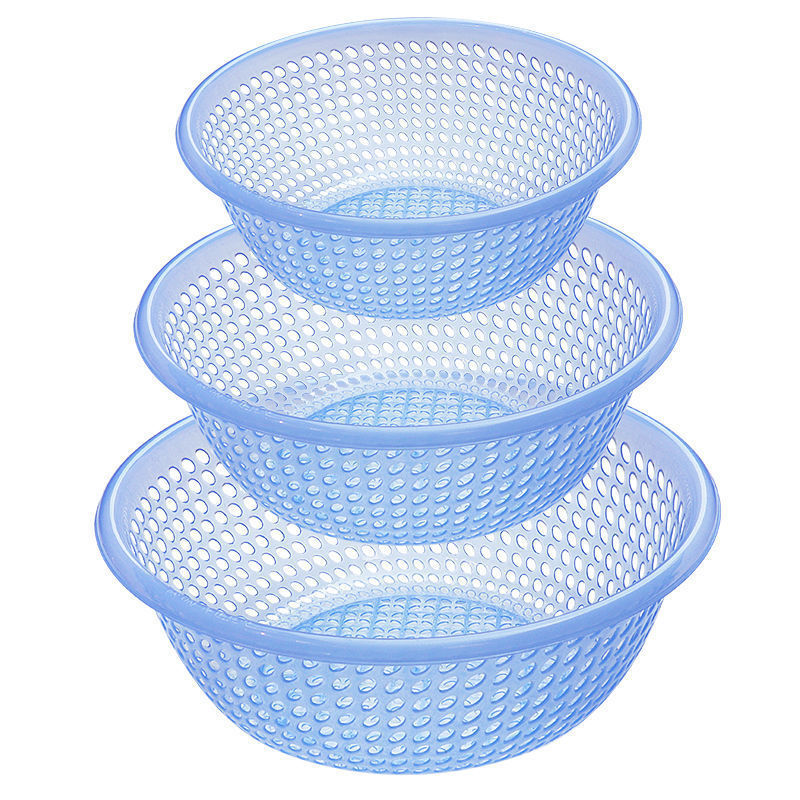 プラスチックふるい排水バスケット大型家庭用野菜洗いバスケット野菜洗いボウル果物洗いふるいキッチン厚みのある果物バスケット|undefined
