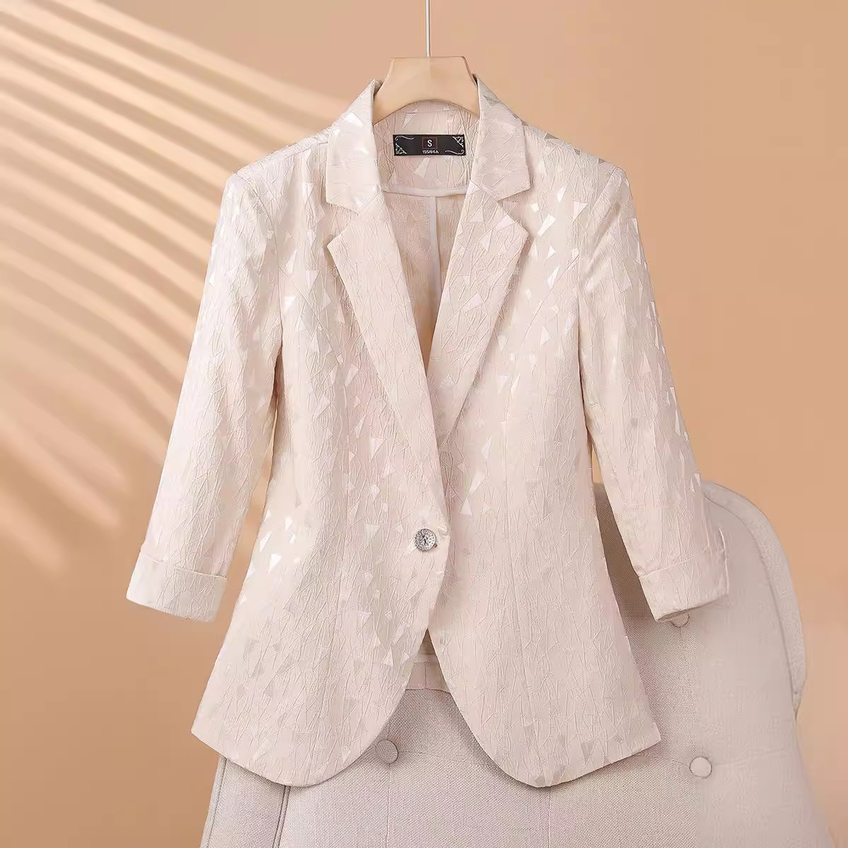 Spring elegant fitted short classic suit jacket