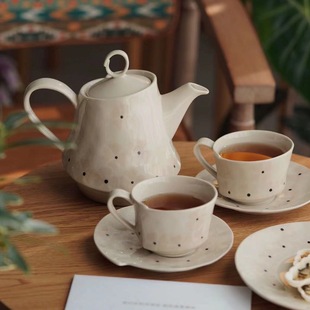Simple Korean Underglaze Ceramic Cherry Blossom Series Irregular Household Coffee Cup and Saucer Plate Combination