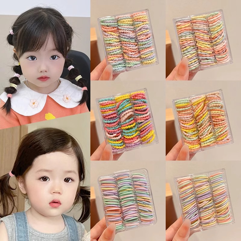 Pequeño cabello de bebé ligado a un pequeño anillo de cabello de goma para niños lindos no lesionar cabello de cabello de cabeza elástica alta adornos para el cabello
