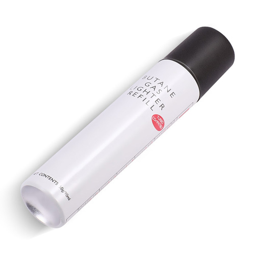 Gas canister with plastic nozzle for high-purity butane filling, universal lighter refilling canister, 90ml