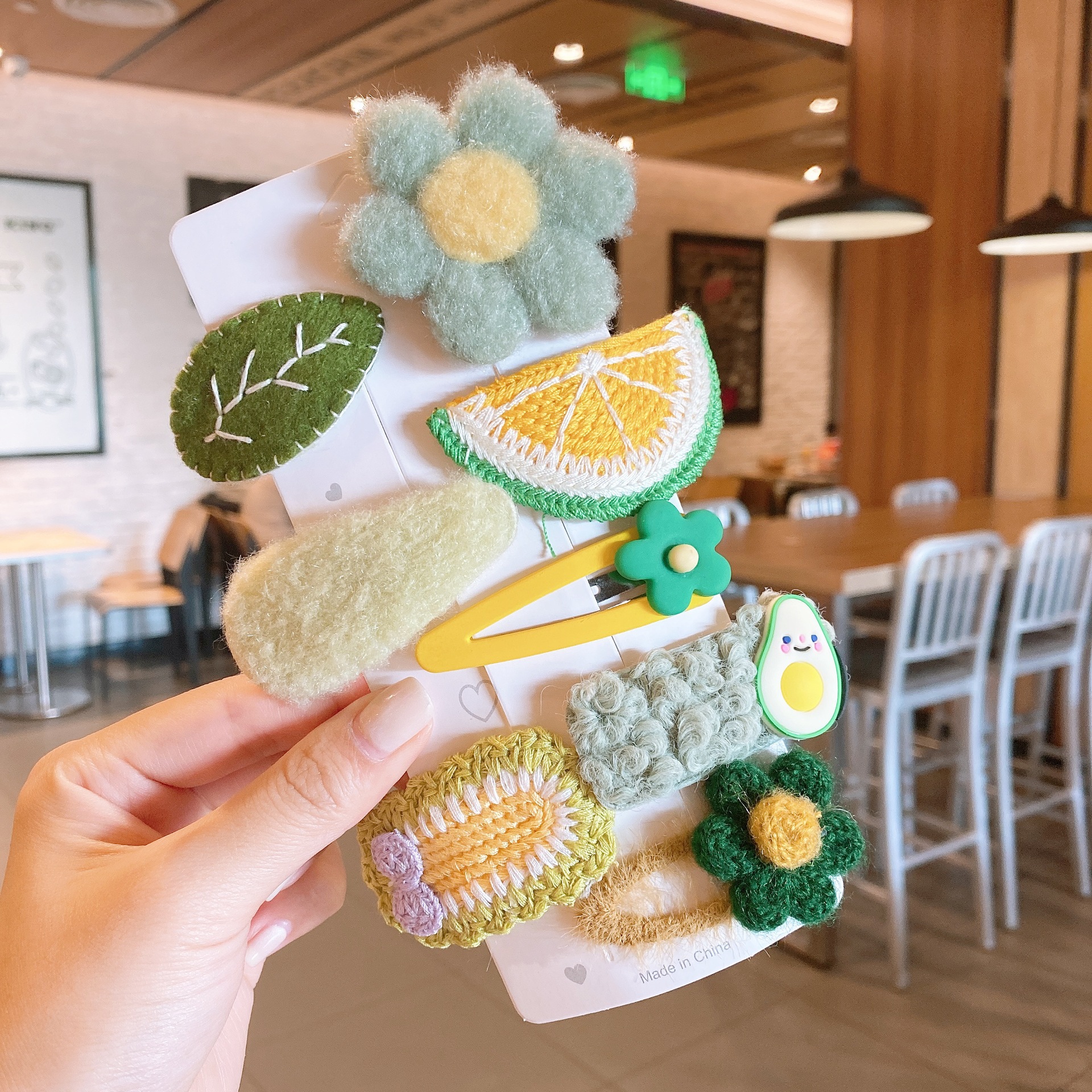 작은 꽃 오렌지 8 피스 세트