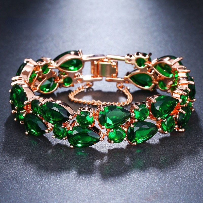 European and American New Mona Lisa Bracelet Colorful Rose Gold Zircon Cross-border E-Commerce Hot Selling Style