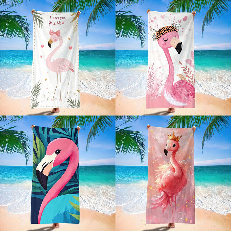 Jit Flamingo Beach Towel Adult European and American Cross-border Bath Towel Class A Large Bath Towel Absorbent Quick-drying Towel Adult
