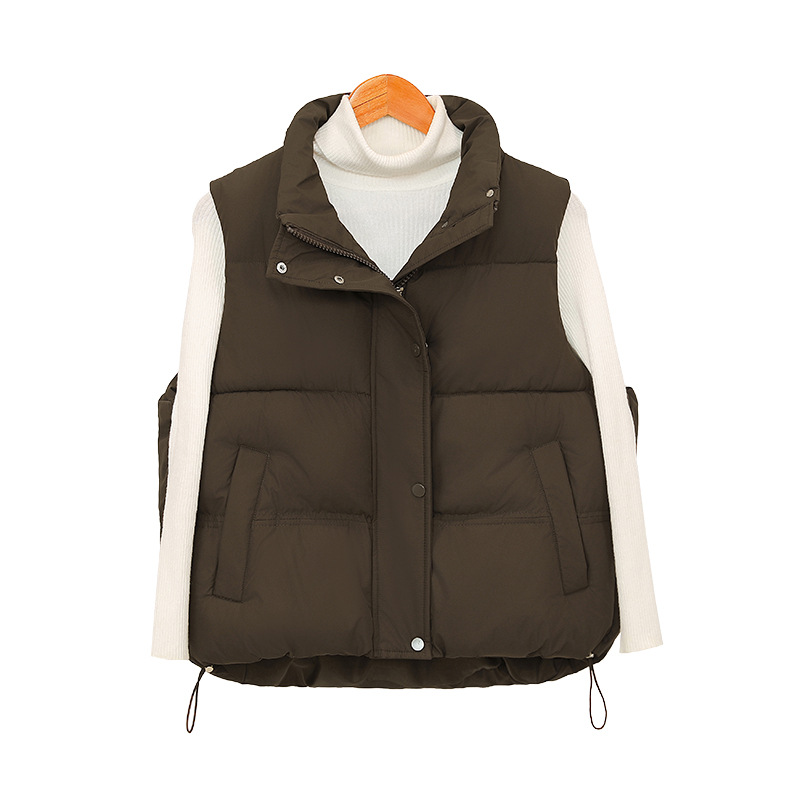 Chaleco de plumón de algodón para mujeres en el otoño y invierno de 2025 nuevo estilo coreano suelto y grueso chaleco de abrazadera sin mangas
