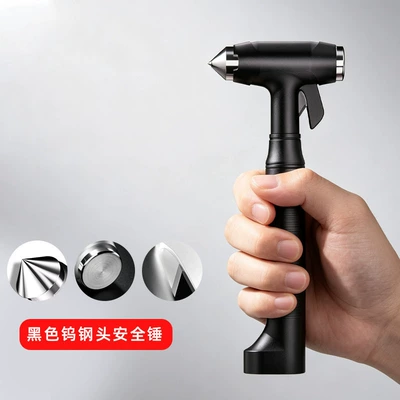 a window glass breaker with a – Qəza çəkici - tungsten-steel-head-black