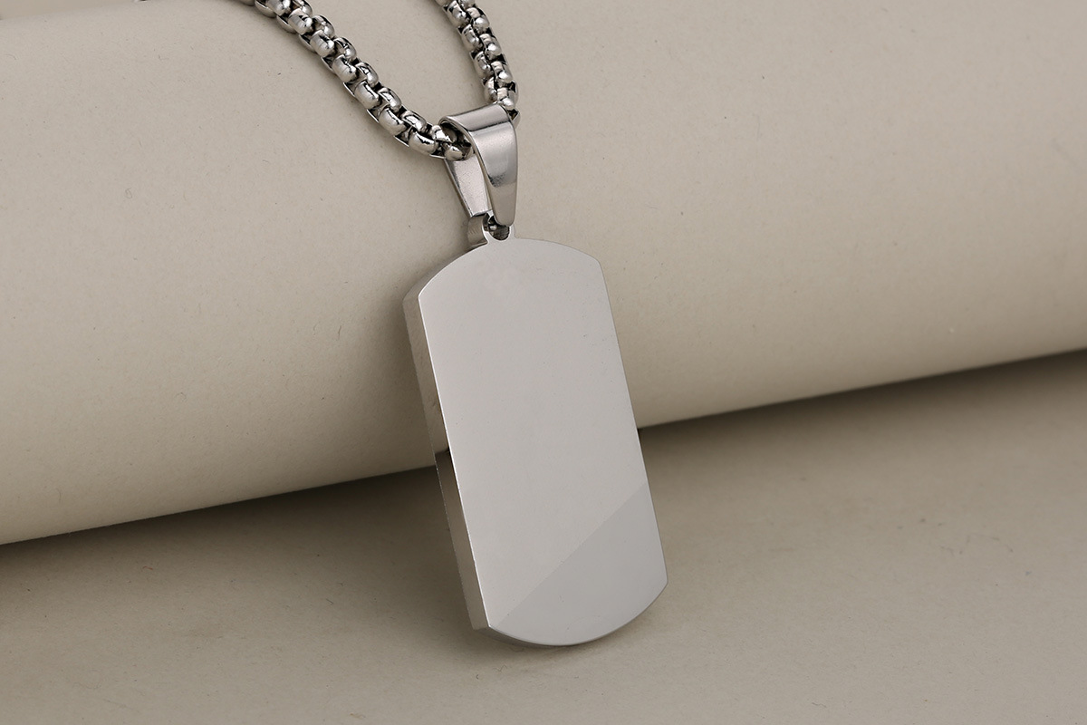 19.8*36.5mm Jewelry Making Size 1 Piece 19.8*36.5mm 304 Stainless Steel Dog Tags Pendant Chain