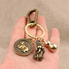 Brass keychain, retro car keys, Chinese horoscope, internet celebrity, wholesale