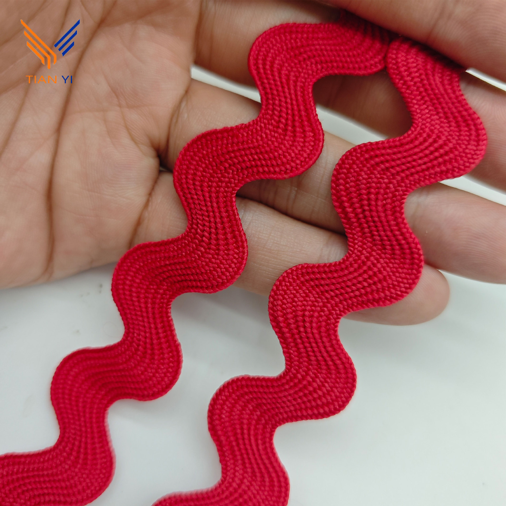 Cinturón de borde curvo de color de 1,3 cm, tejido ondulado, almohada, decoración de mochila, Lolita Hanfu, encaje, accesorios en forma de S