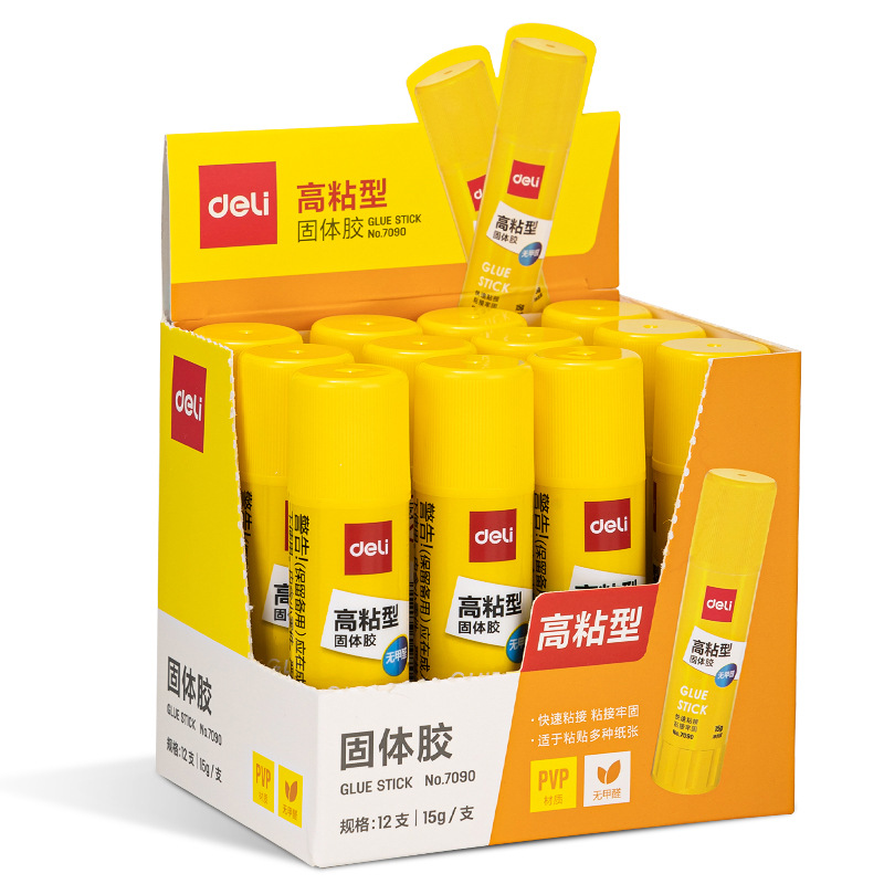 Deli 7090 pegamento sólido 15g de alta viscosidad PVP pegamento sólido/palo de pegamento solo