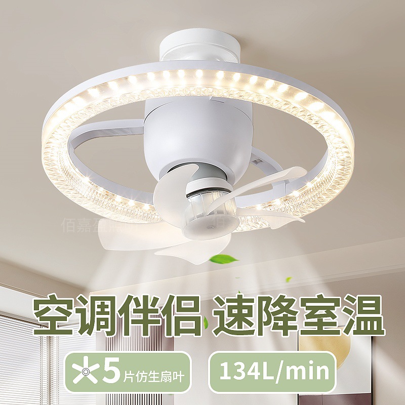 Lámpara de ventilador de cristal 360 ° cabeza sacuda LED lámpara de ventilador de tornillo doméstico lámpara de ventilador integral