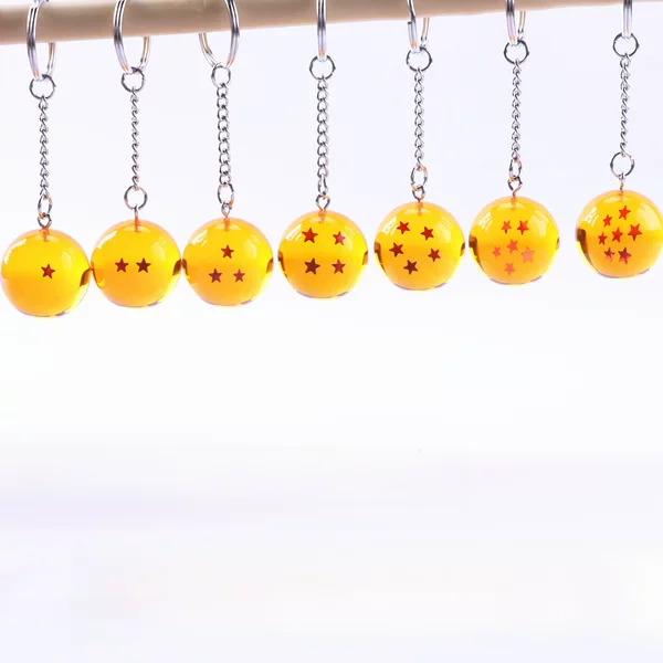 27 Dragon Ball Keychain 1-7 Star Keychain Orange Small Pendant Creative Crystal Key Dragon Ball Hanging Handmade