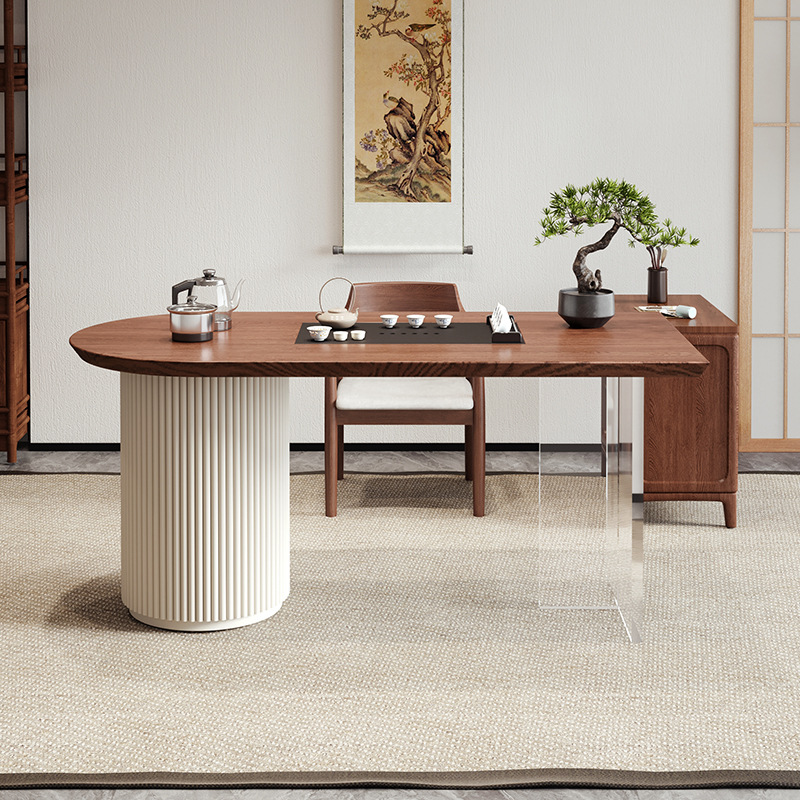 [외로 차를 마시다] 1.0m 티 테이블 + 광섬 의자