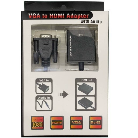 VGA в HDMI конвертер с аудио ноутбук монитор 1080p HD видео адаптер кабель