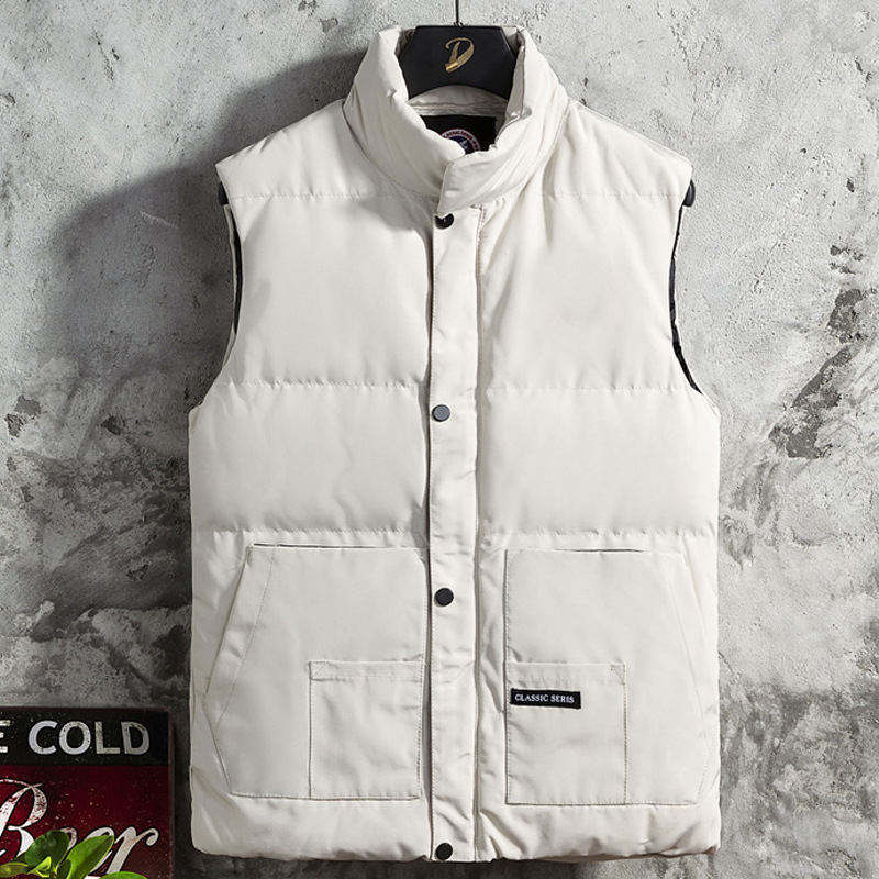 Chaleco de algodón con plumón para hombre, estilo coreano, holgado, moderno, grueso, para otoño e invierno