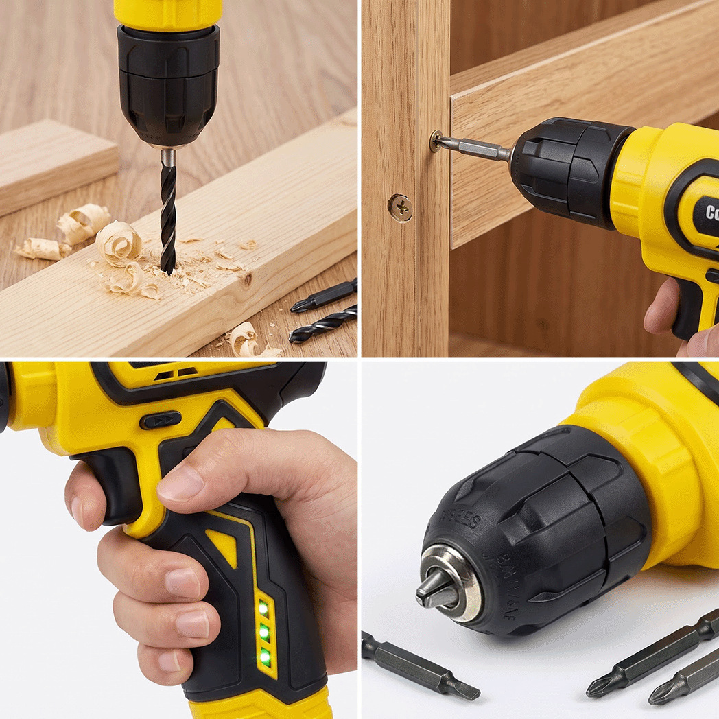Industrial-Grade Home Multi-Function 8V Cordless Hand Drill Rechargeable Electric Screwdriver Set Woodworking DIY Hand Drill