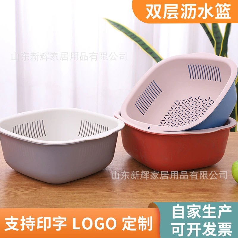 Простая креативная корзина с двойным сливом, пластиковая Бытовая кухонная раковина для гостиной, многоцелевая кухонная корзина для фруктов