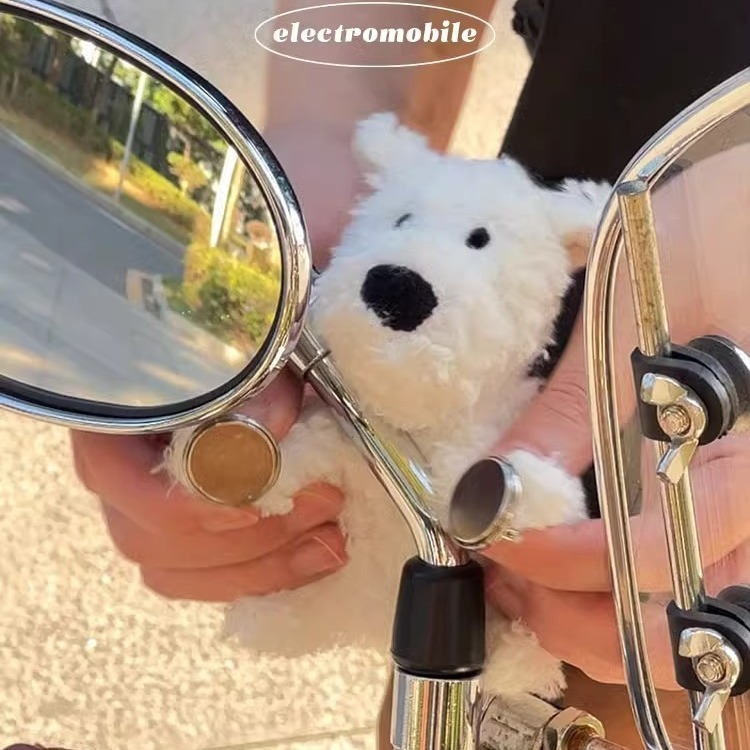 かわいい西高地の犬の磁気はオートバイの装飾の部品のかわいい電動車の自転車を吸い込みます。|undefined