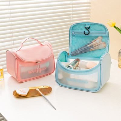 韩式ins手提小香风化妆包大容量防水挂钩洗漱包化妆袋手拿收纳包|ms