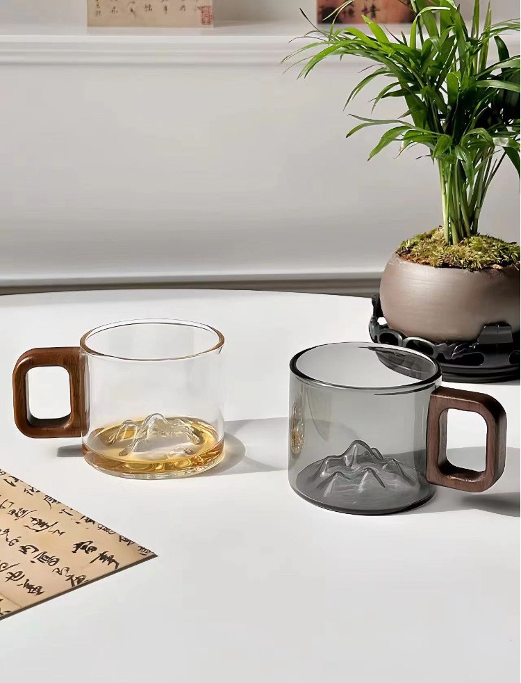 90g Weight Water Bottles Kitchen and drinking utensils 1 Piece Quantity Daily Occasion Glass Material Mountain Pattern Casual Style Casual Mountain Glass Water Bottles 1 Piece 11