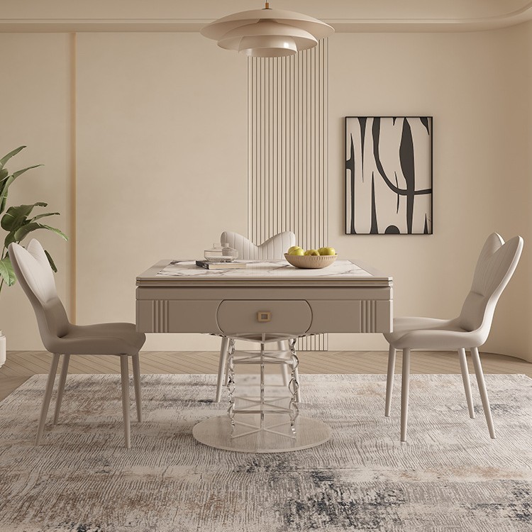Mesa de mahjong automática, mesa de comedor, mesa de comedor suspendida acrílica multifuncional de doble uso, máquina de mahjong silenciosa para el hogar