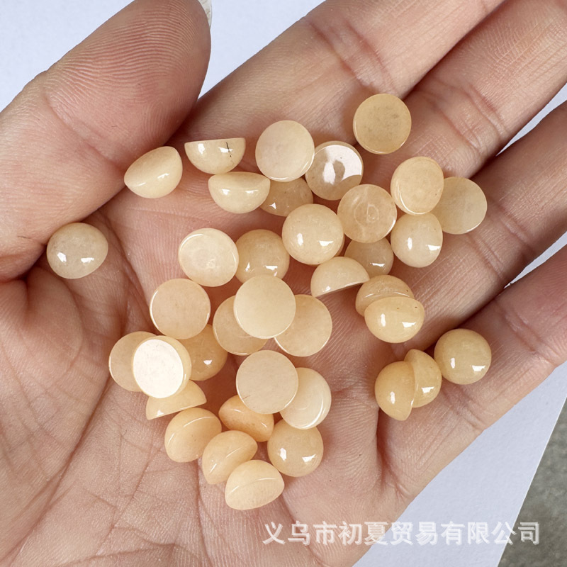速売通爆金8mm天然石半円形戒面石パッチdiyビーズ部品卸売り