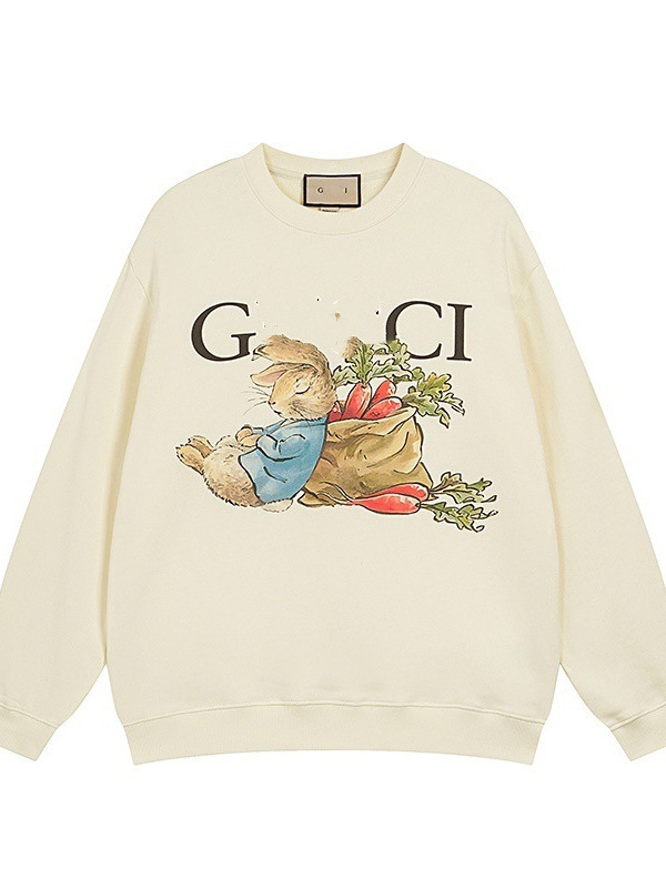 クロスボーダー天井GU Gujia 正しいバージョン 25SS 新ピーターラビットシリーズプリントカップルラウンドネックスウェットシャツ多用途|undefined