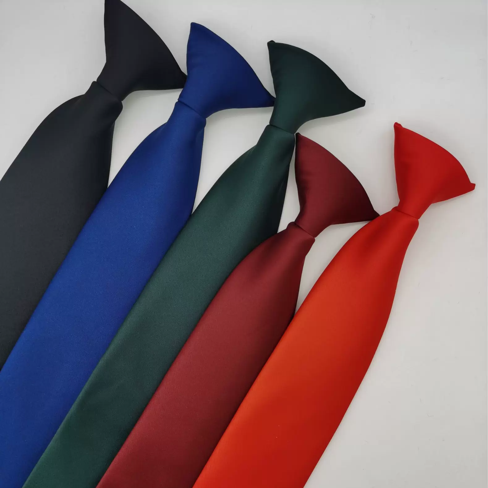 新款8CM懒人领带男士女士纯色涤丝平板无光领带夹jk懒人领带批发