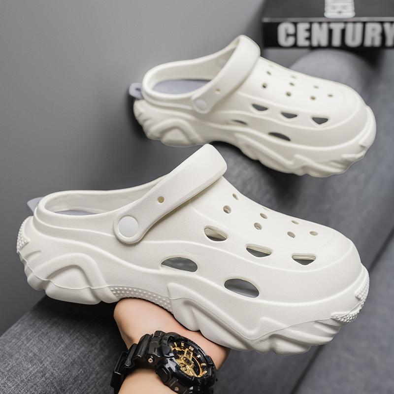 Verano transfronterizo nueva tendencia nueva pareja estilo suela gruesa hogar dos zapatos con agujeros zapatos de jardín casuales antideslizantes