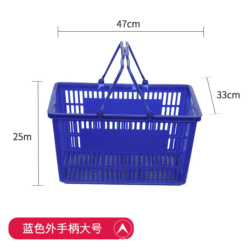 Cestas de compras de supermercado con ruedas, cestas de compras engrosadas, compras de mano, cestas de plástico con ruedas azules, cuatro rodas de tracción image 60