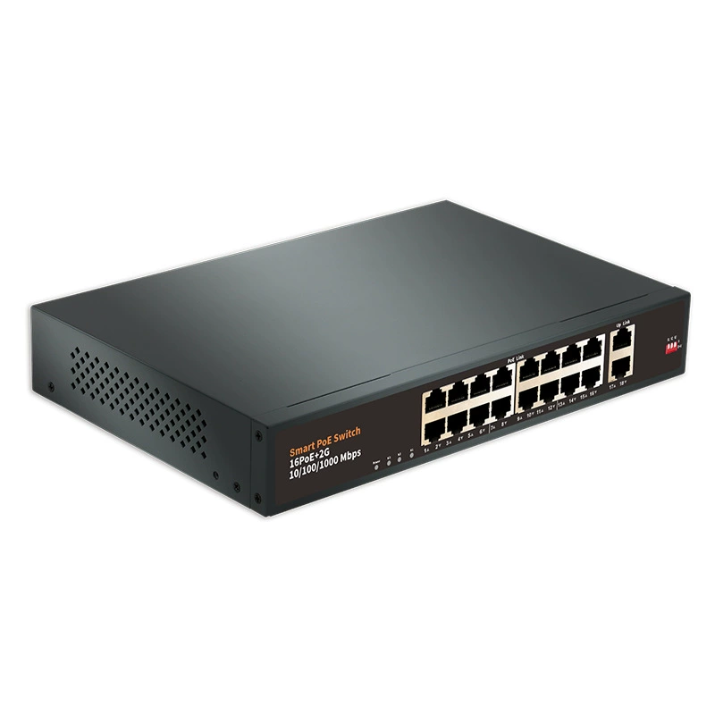 Стандартный коммутатор POE Gigabit с 16/18 портами, 250 метров дальности передачи, питание 52V