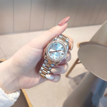 WIS外貿速賣通產品 時尚女款日志系列3針帶日歷不銹鋼勞手表批發