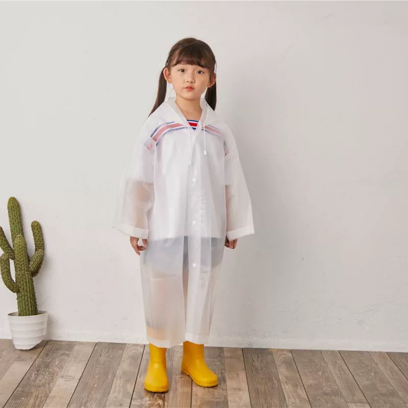 Детский плащ-пончо, одноразовый, соединенный для маленьких девочек, прозрачный длинный дождевик из ЭВА, оптом