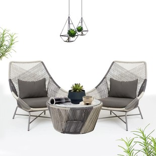 Outdoor Sofa Courtyard Open-air Rattan Sofa Combination Waterproof Balcony Rattan Chair Three-piece Scandinavian Simple Sofa Chair