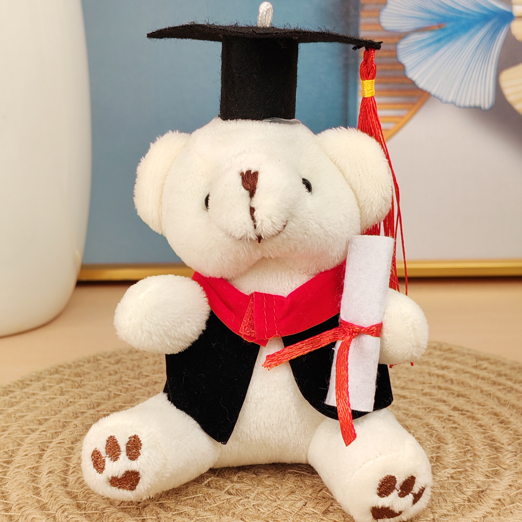 Gorra de doctorado de graduación de venta caliente Gorra de Oxford Colgante de felpa de oso Lote Ceremonia de graduación Joyas de colgante de felpa de doctorado