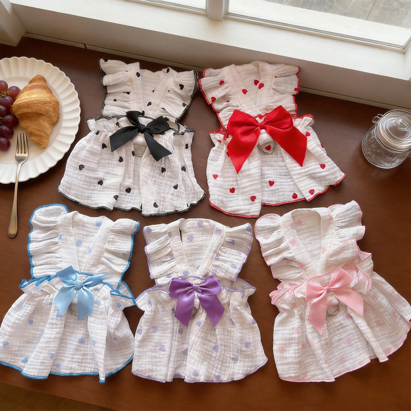 Cat Clothes Anti-Shedding Thin Summer Dress for Pets, Kittens, and Small Dogs, Suitable for Ragdoll Cats, with Leash Attachment Cat Clothes Anti-Shedding Thin Summer Dress for Pets, Kittens, and Small Dogs, Suitable for Ragdoll Cats, with Leash Attachment