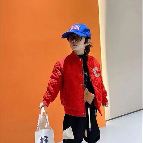 Boys' thickened coats, autumn and winter styles,  new baby thickened cotton coats, spring and autumn children's quilted baseball uniforms, trendy