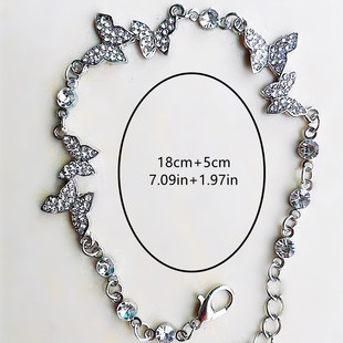 Cross-border New Hot Flash Diamond Butterfly Bracelet Women's Internet Celebrity Korean Style Temperament Adjustable Bracelet