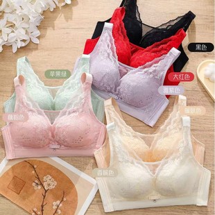 Spring and Summer Comfortable Thin Anti-Sagging Lace Bra, Gathers Large Breasts to Appear Smaller, Wireless Breathable Bra, Breathable and Comfortable