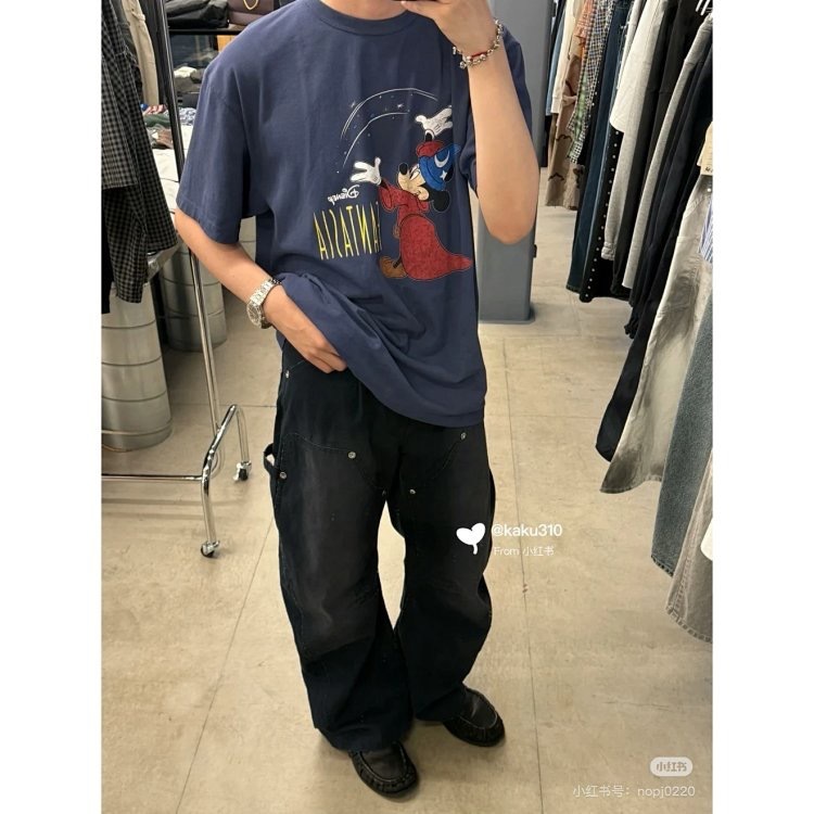 ミッキーマウス ヴィンテージビジュアル BE@MS x Diisney ディズニーミッキーマウス レトロ半袖Tシャツ|undefined