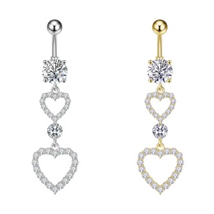 Amazon best selling belly button new cross-border e-commerce heart-shaped piercing navel nail stainless steel and copper belly button