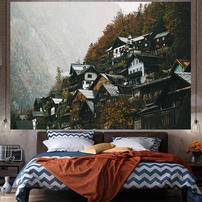 Tela de fondo ins estilo colgante papel pintado de tela dormitorio habitación renovación diseño noche lienzo cartel decorativo paño de pared