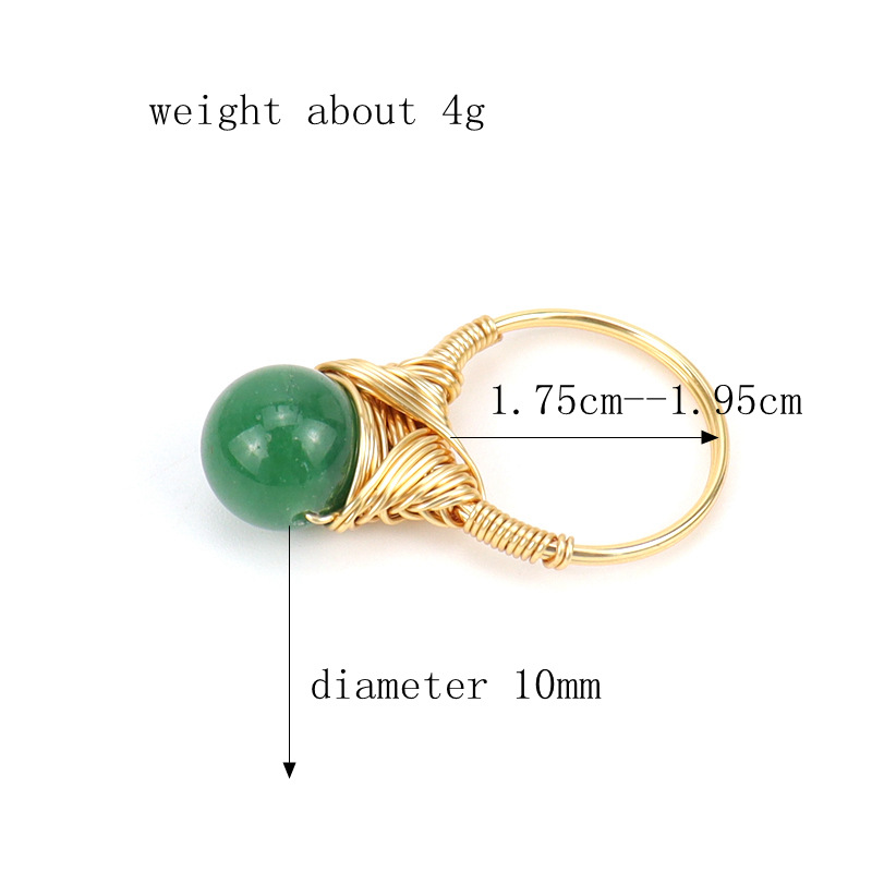 Retro Geometric Agate Plating Rings 1 Piece