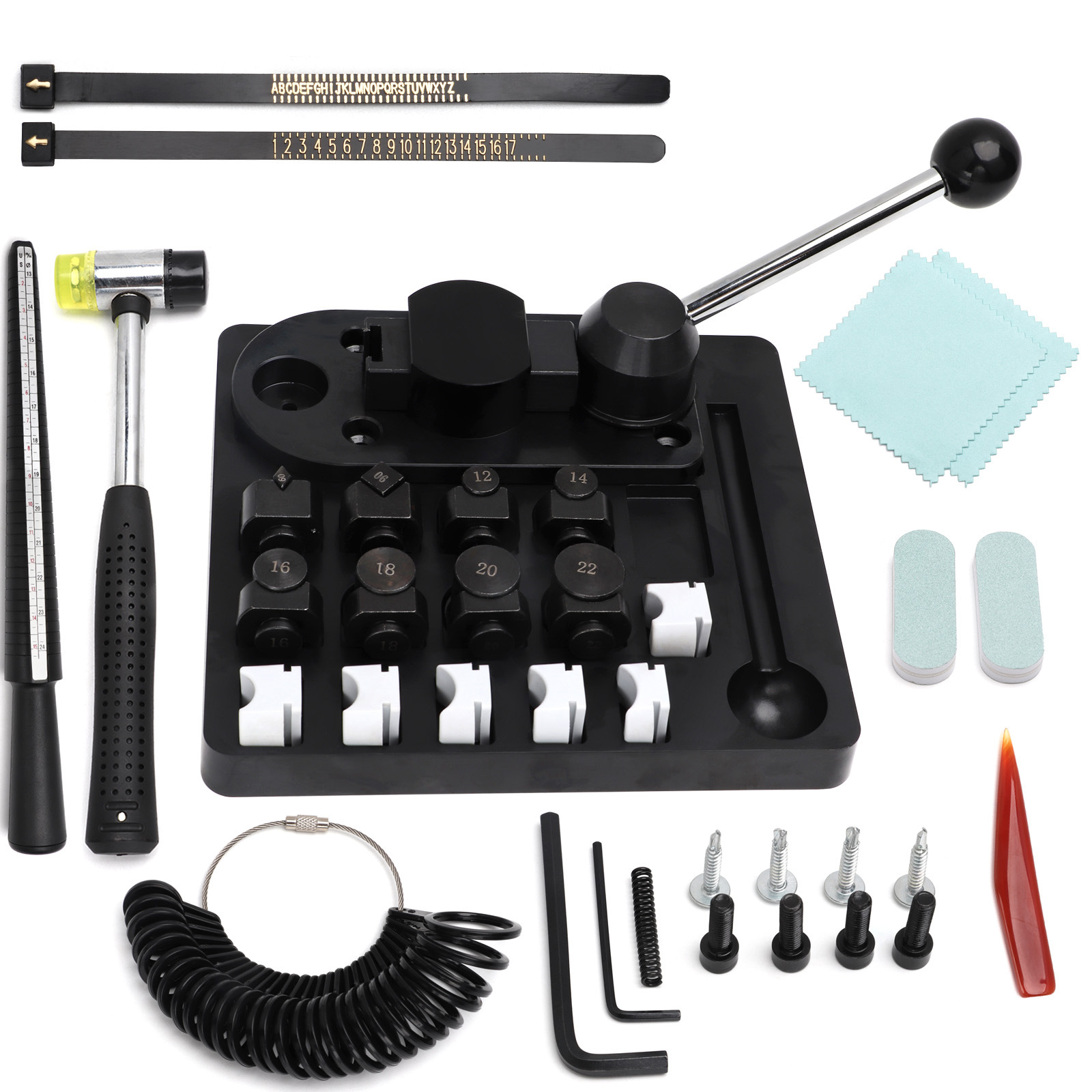 Pequeño doblador de anillo manual, oro, plata, cobre, presión, plano redondo, cirugía plástica, anillo de barra de dedo, cinturón de medición, juego de herramientas de oro